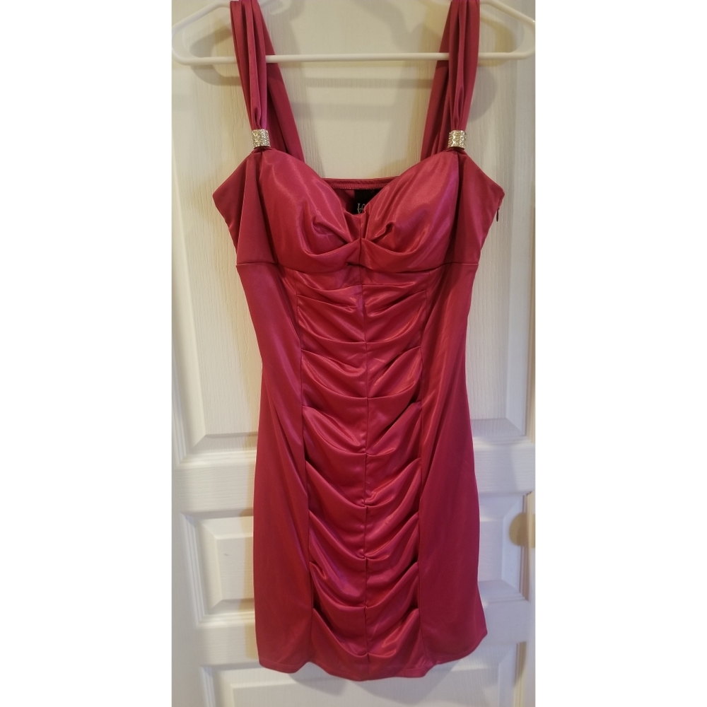 Hot pink mini dress